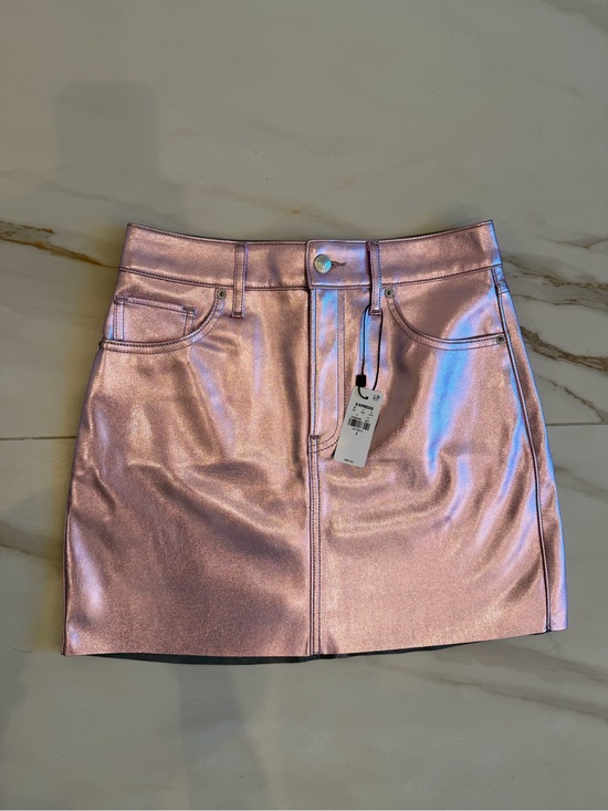 Express Dresses & Skirts - Express Metallic Pink Mini Skirt